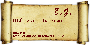 Blázsits Gerzson névjegykártya